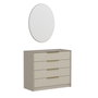 Hanah Home Kale Luxe - 7940 Cómoda con Espejo en Color Piedra